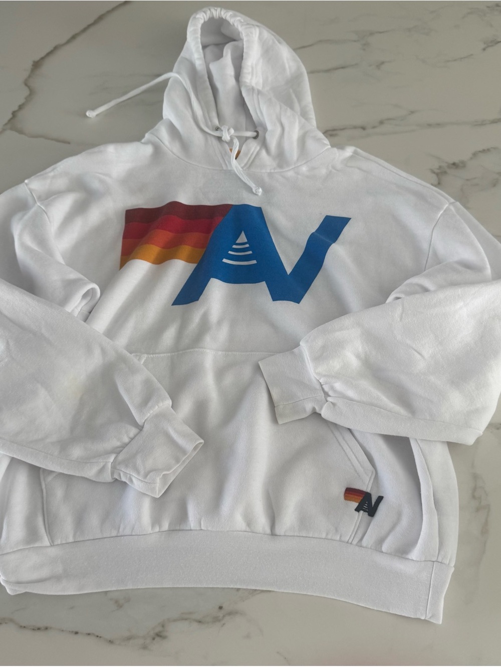 Aviator Nation white logo hoodie